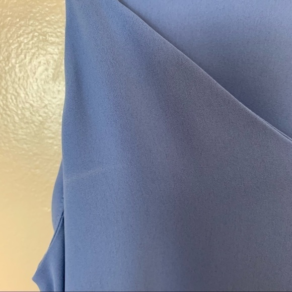 29. [Antibes Blanc] Blue Midi Shark Bite Hem Tent Trapeze Sleeveless Dress - Picture 4 of 10